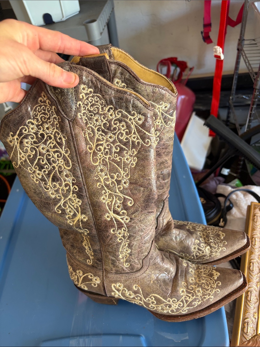 Women’s Brown Embroidered Heeled Cowboy Boots - Brand